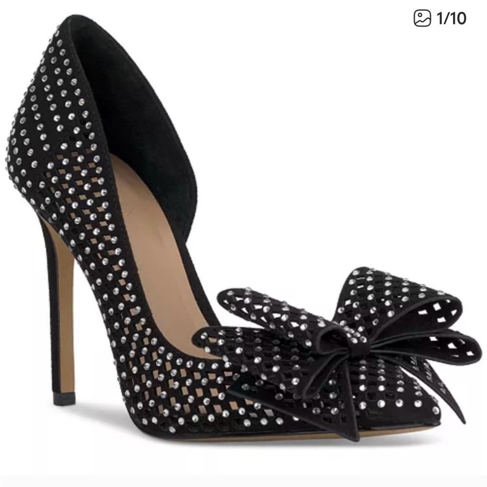 INC International Concepts Black Heels with Rhinestones